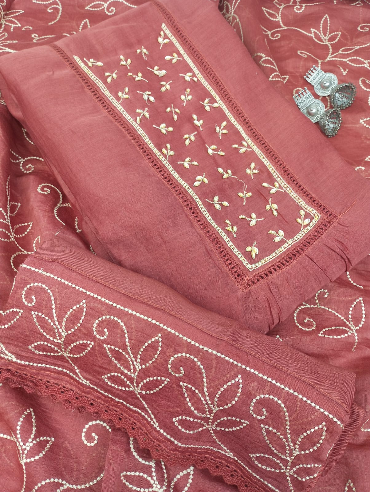 CHANDERI SUIT SET