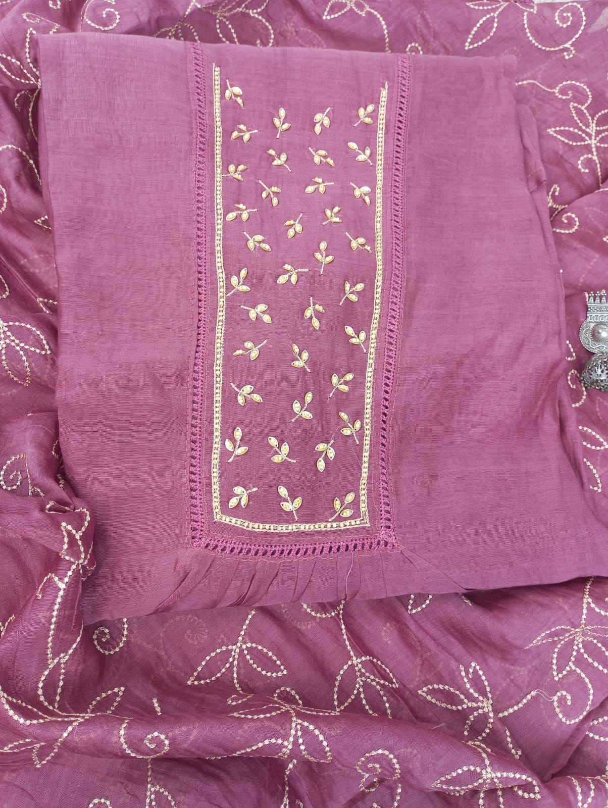 CHANDERI SUIT SET