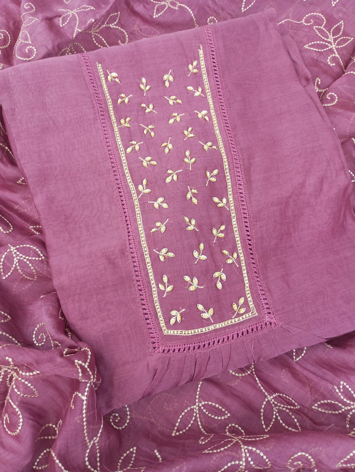 CHANDERI SUIT SET