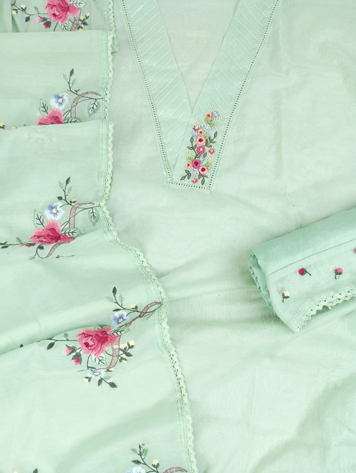 CHANDERI SUIT SET