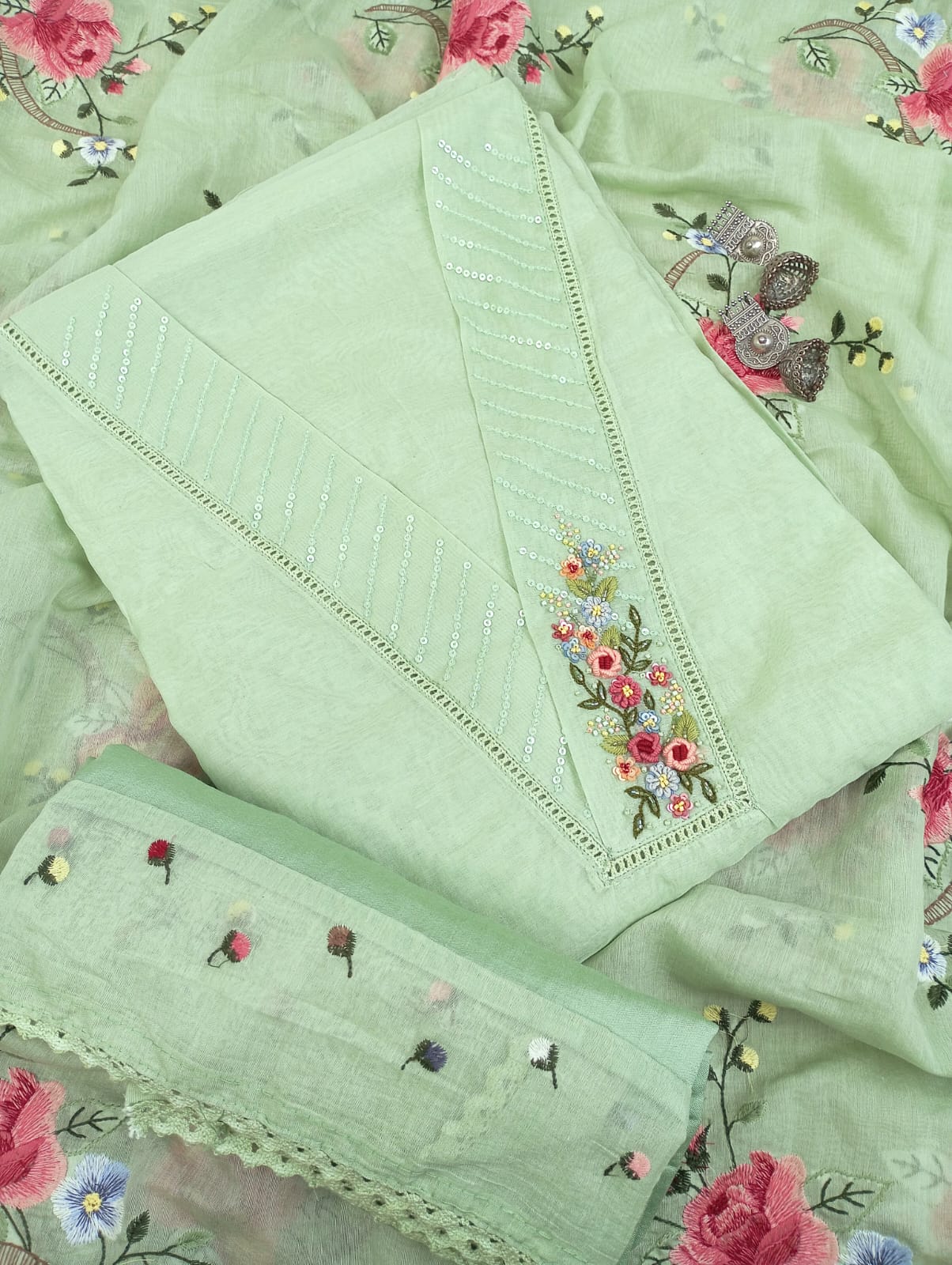 CHANDERI SUIT SET
