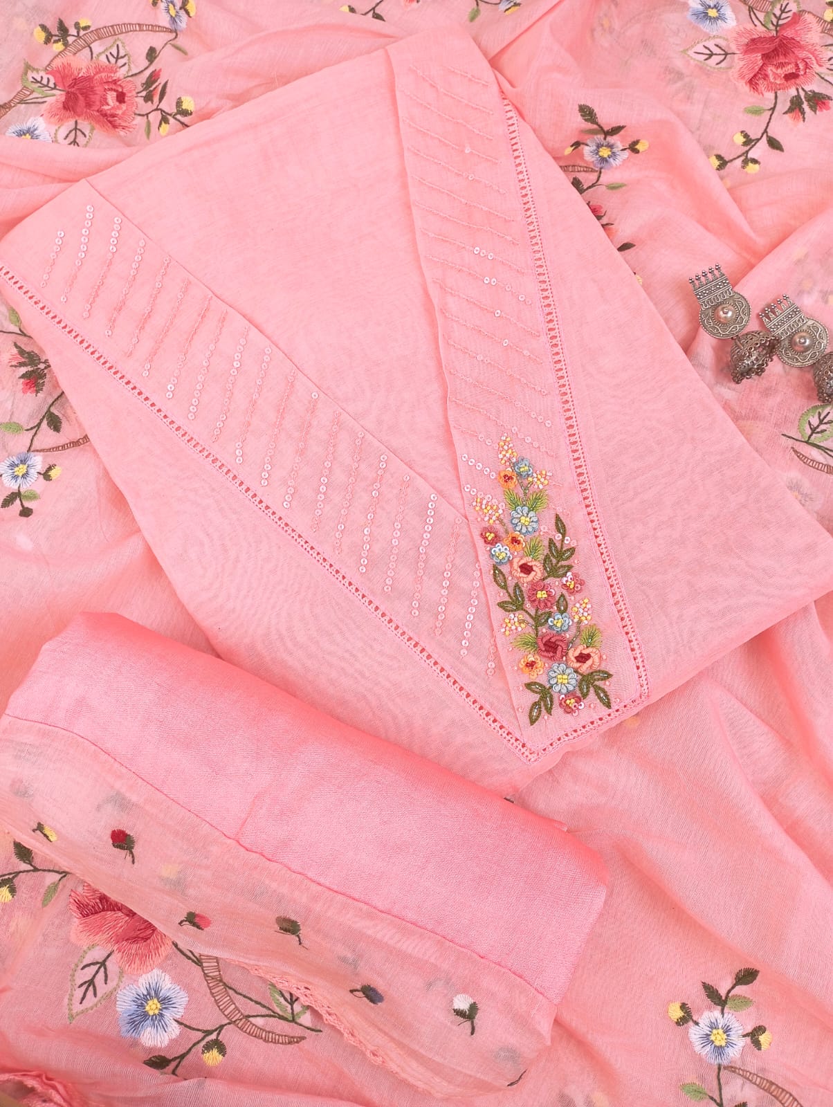 CHANDERI SUIT SET