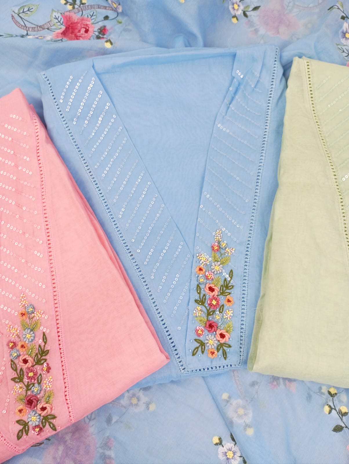 CHANDERI SUIT SET