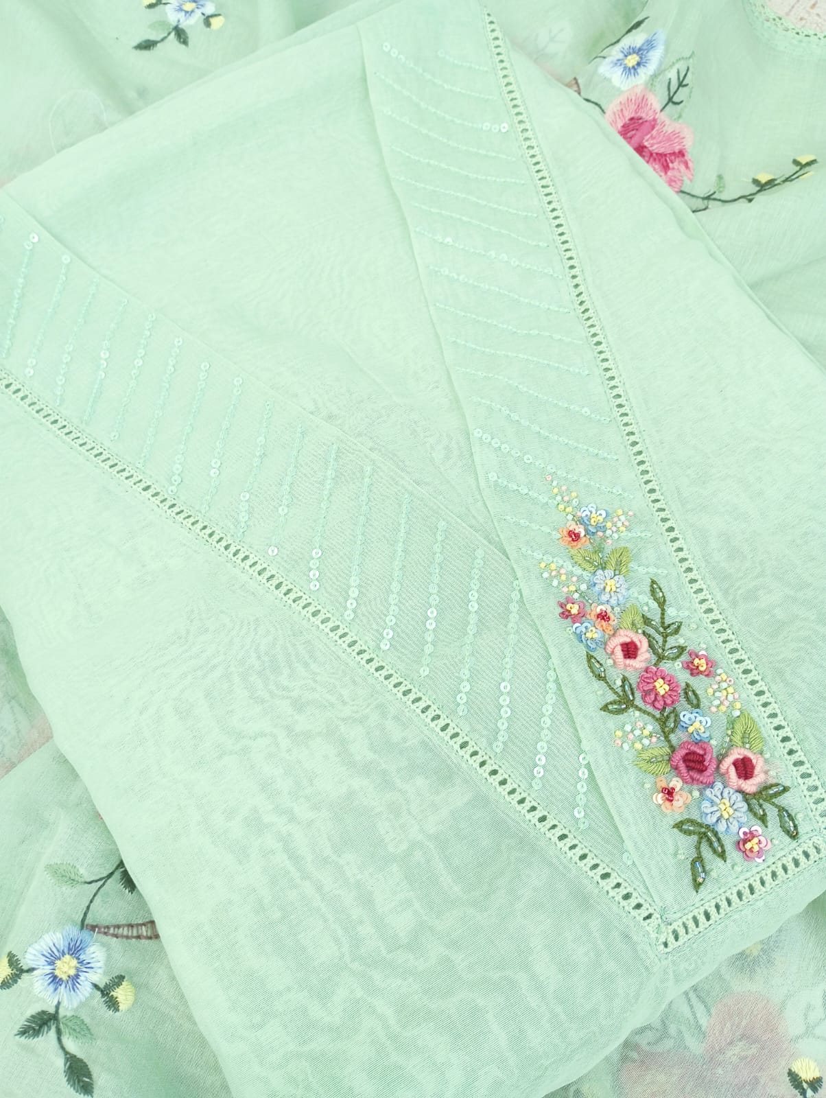 CHANDERI SUIT SET