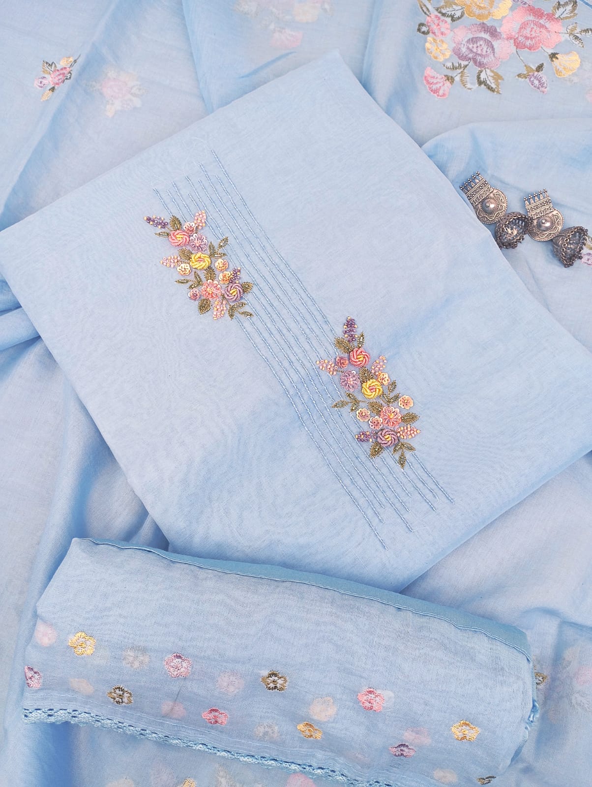 CHANDERI SUIT SET