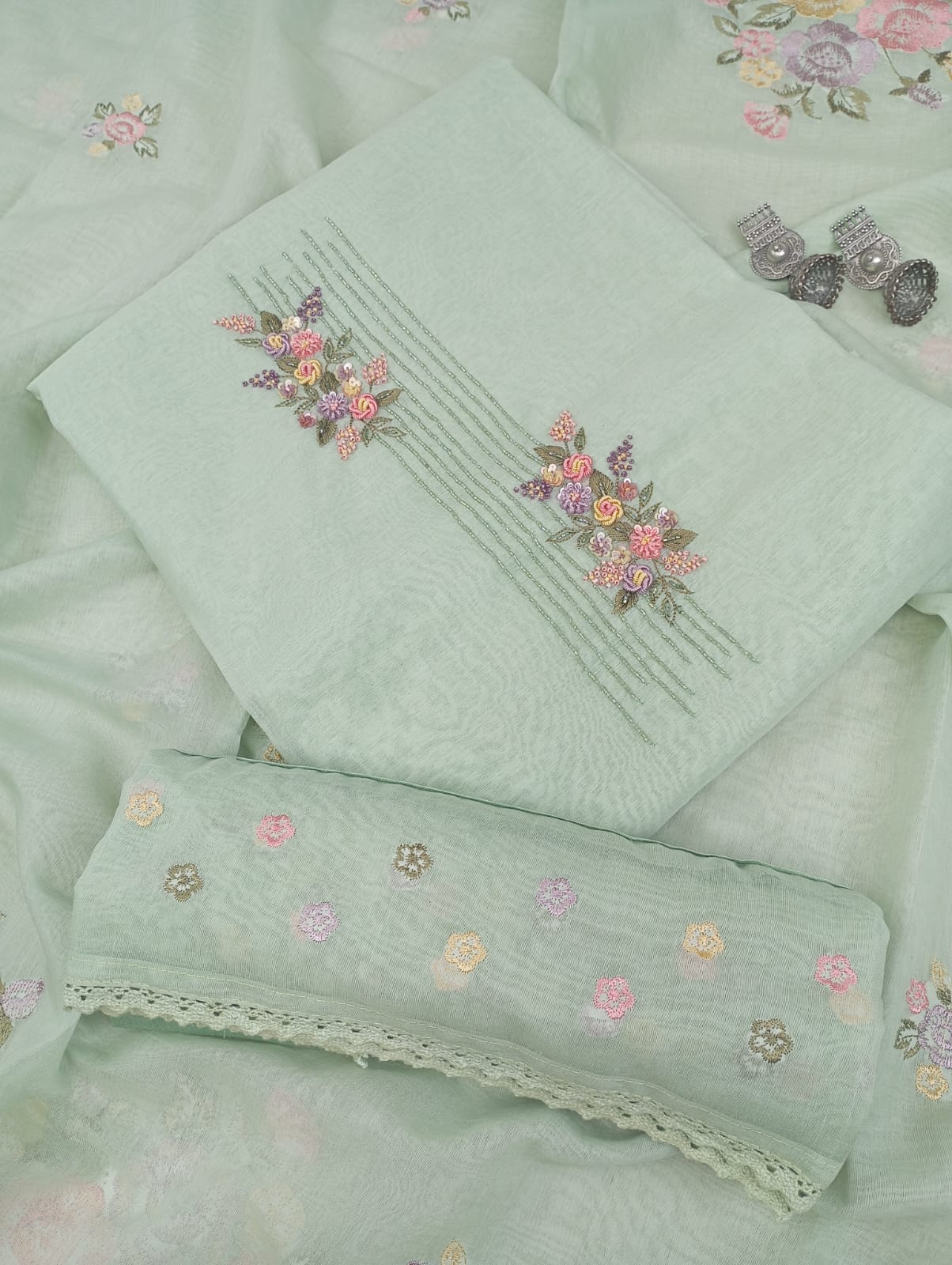 CHANDERI SUIT SET