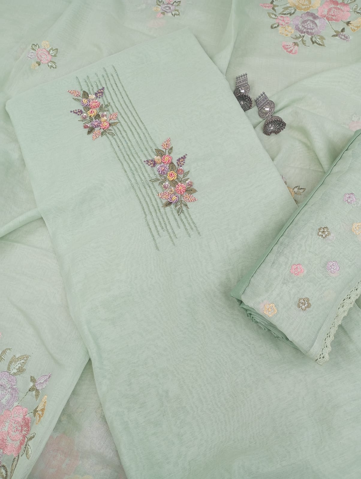 CHANDERI SUIT SET