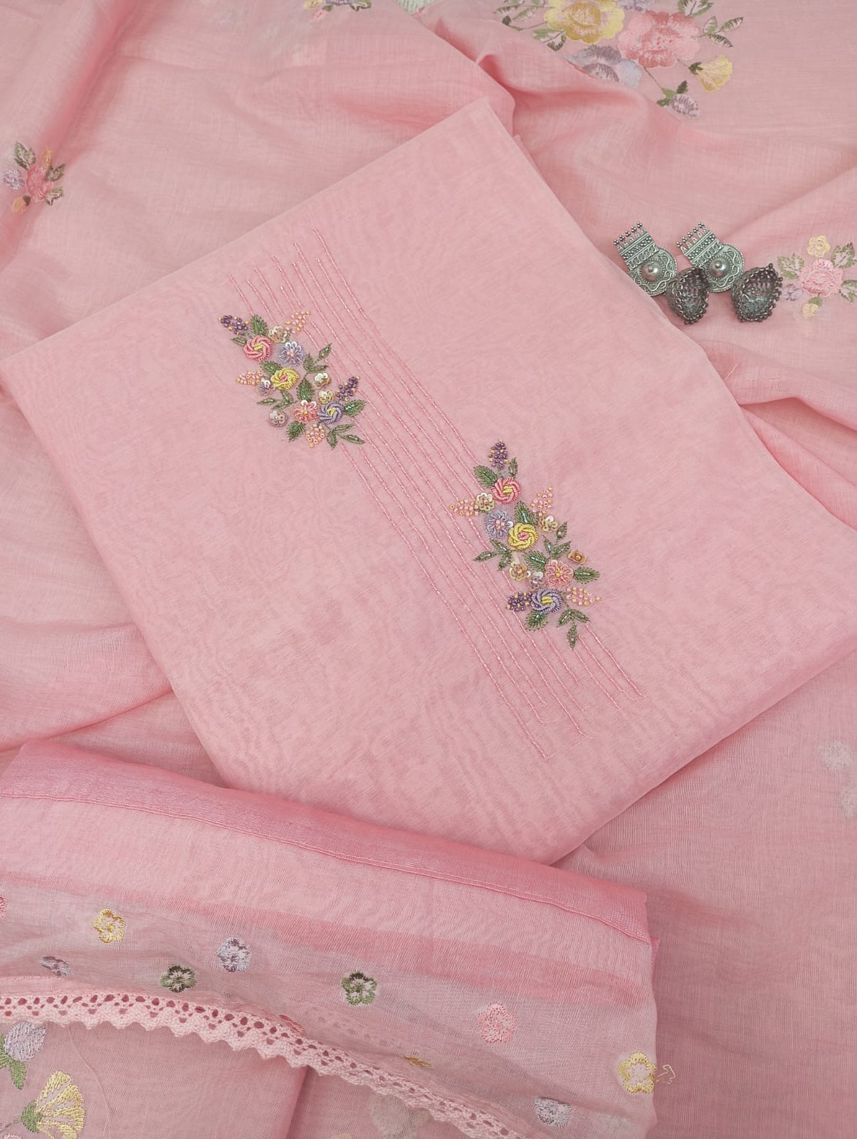 CHANDERI SUIT SET