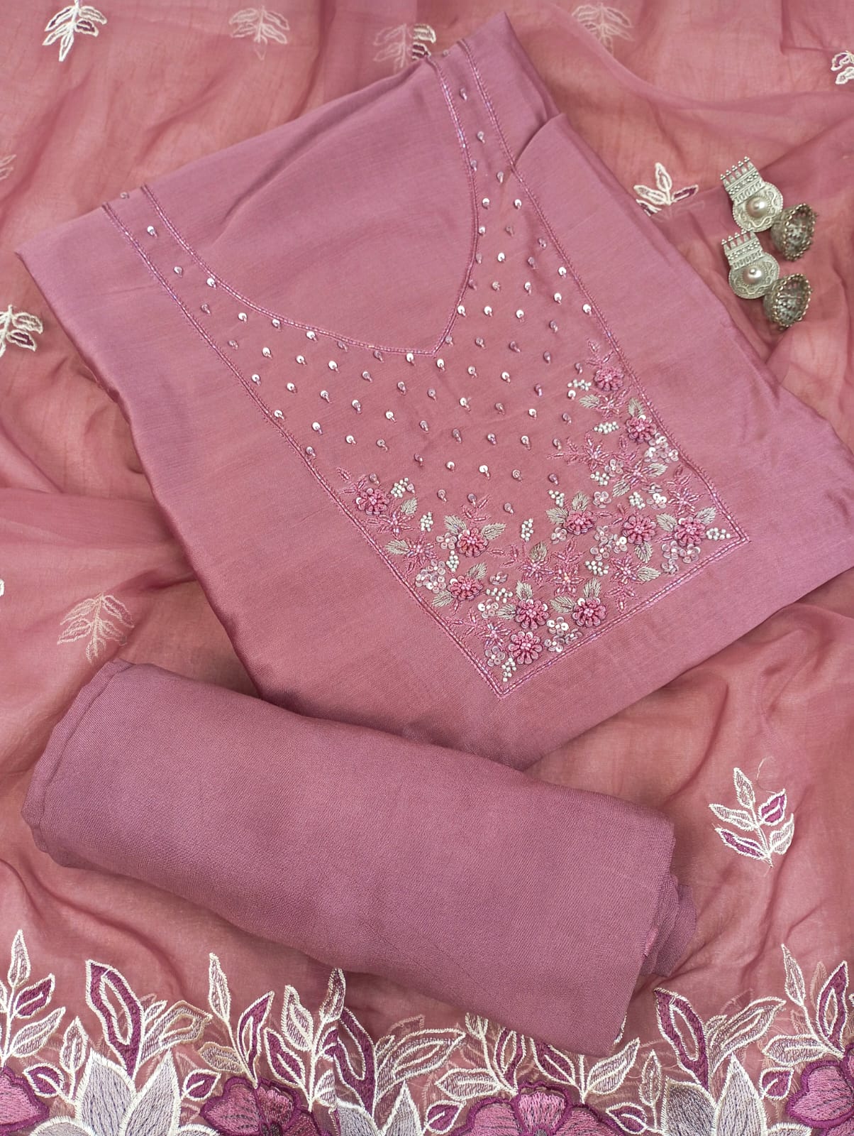 CHANDERI SUIT SET