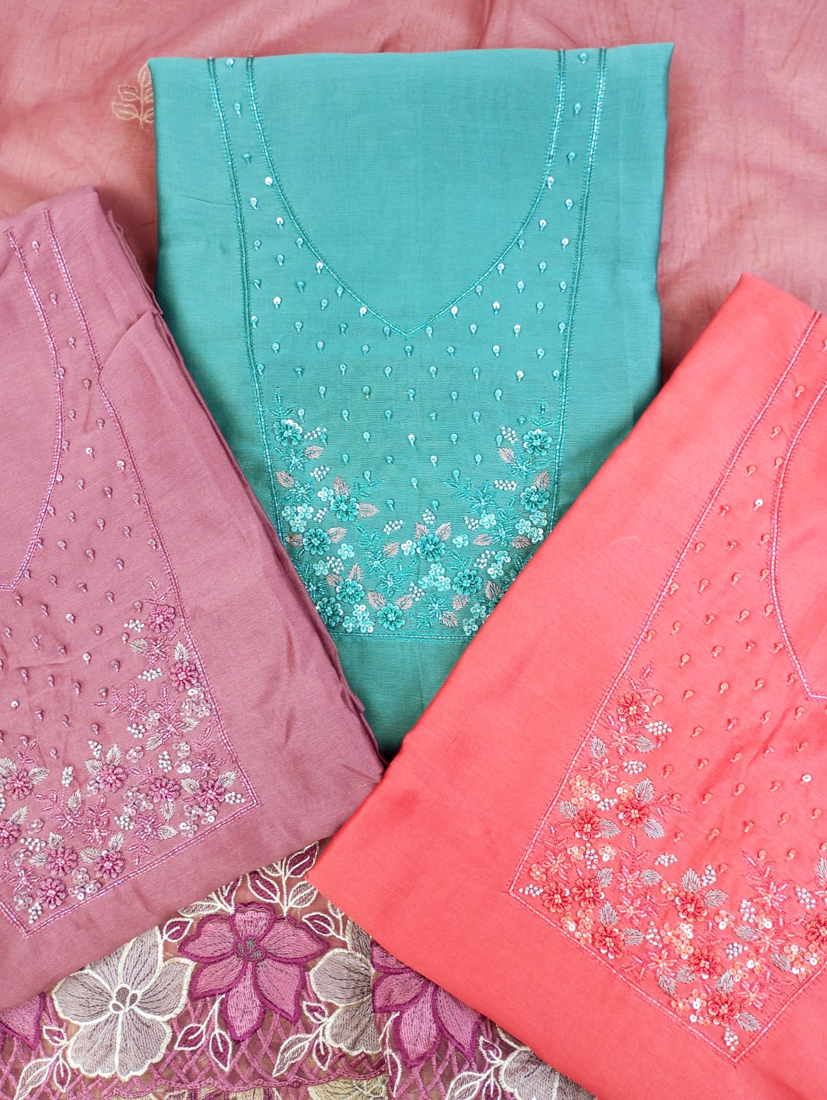 CHANDERI SUIT SET
