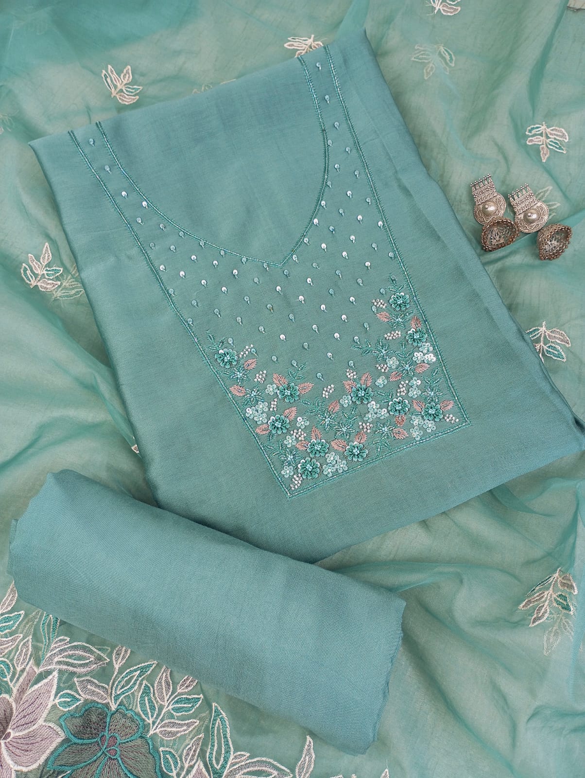 CHANDERI SUIT SET