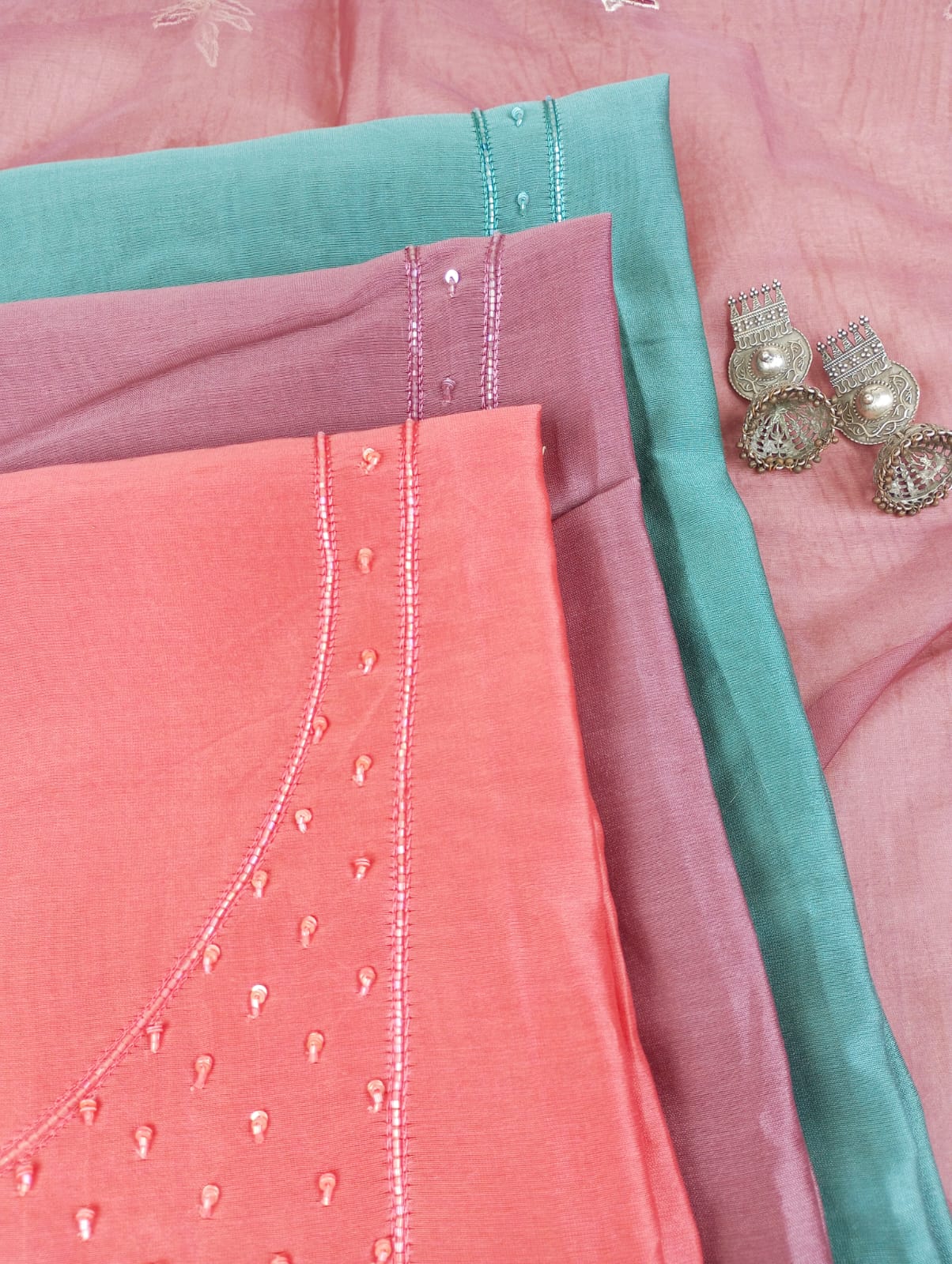 CHANDERI SUIT SET