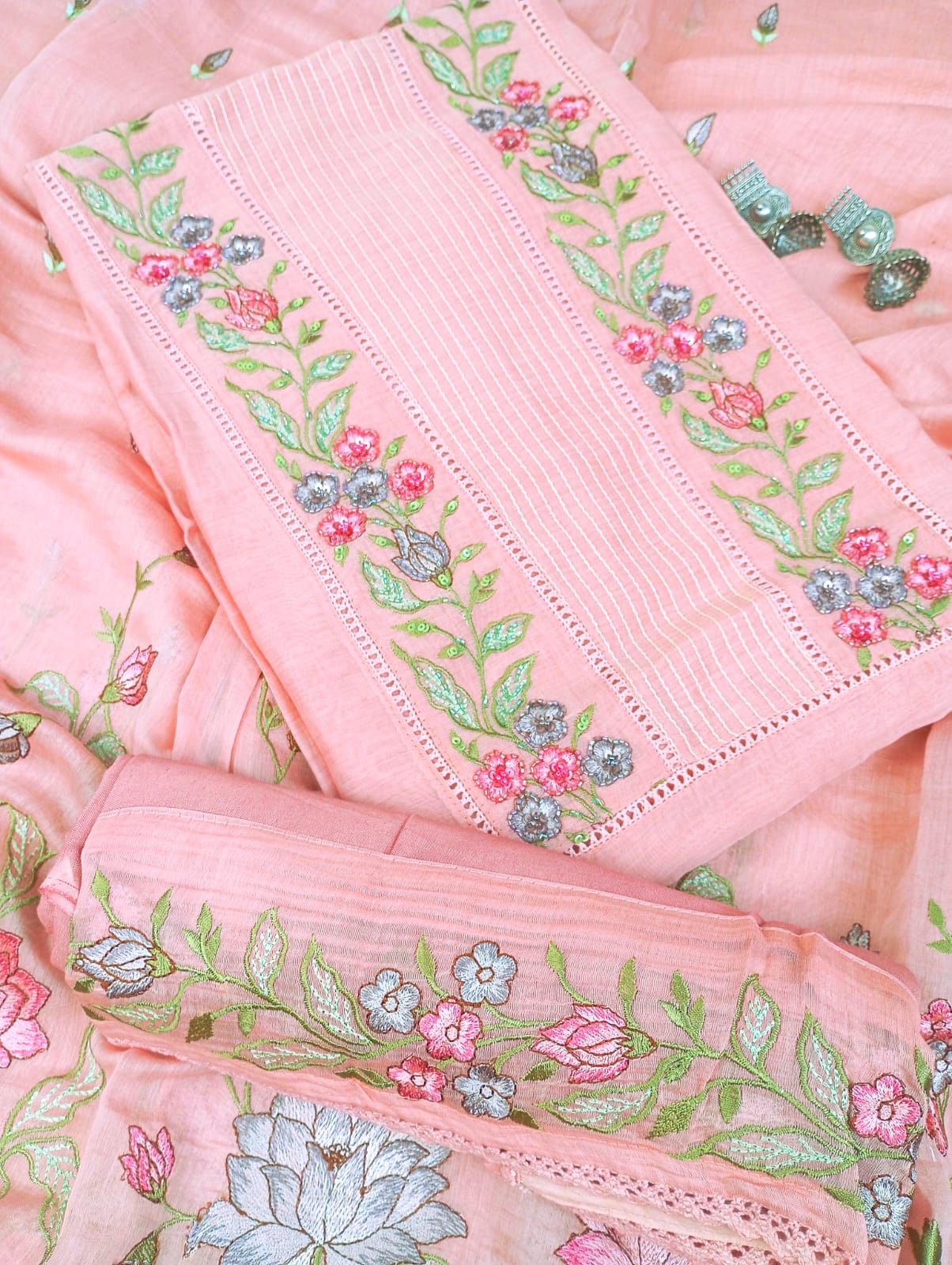 CHANDERI SUIT SET