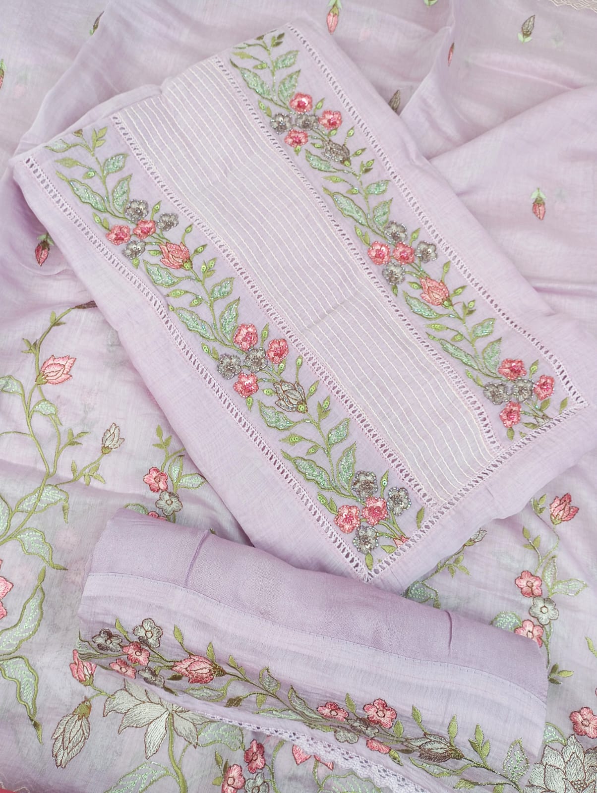 CHANDERI SUIT SET