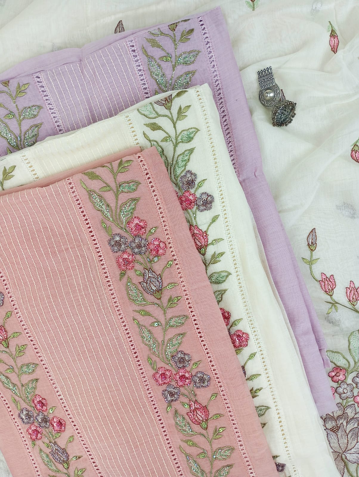 CHANDERI SUIT SET