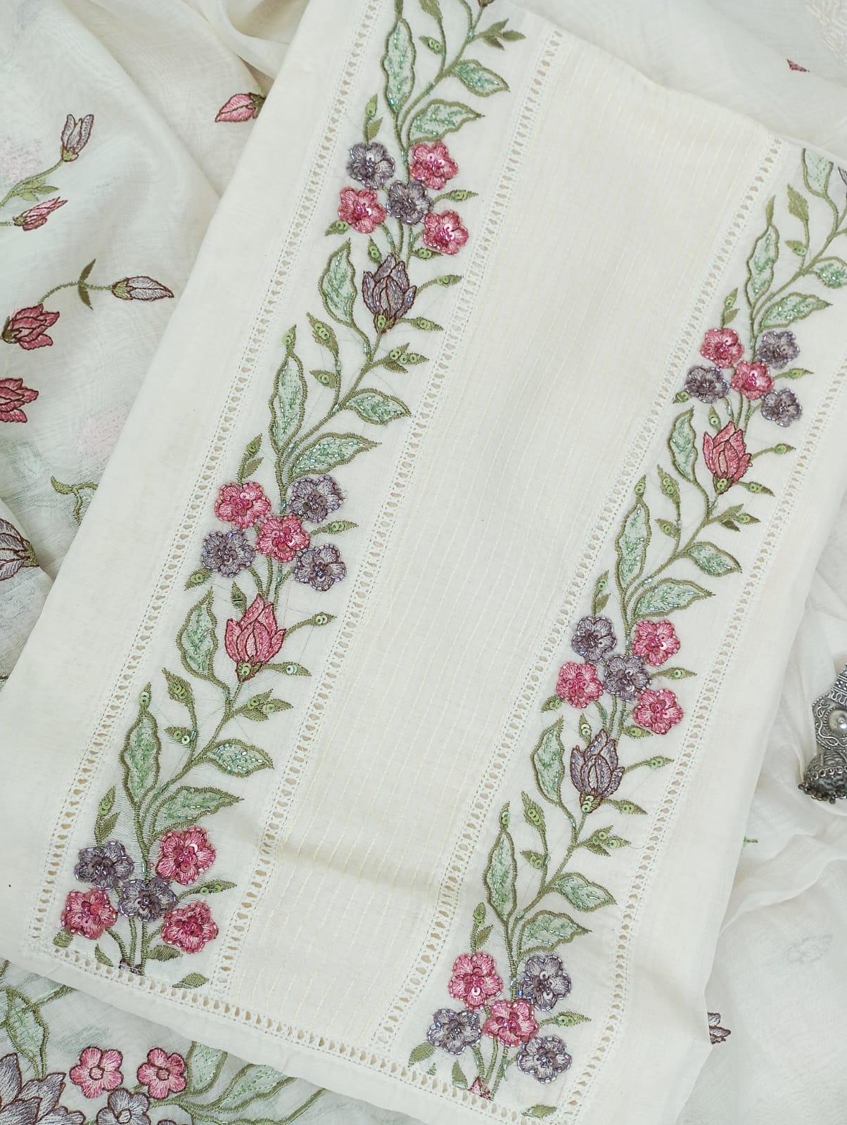 CHANDERI SUIT SET
