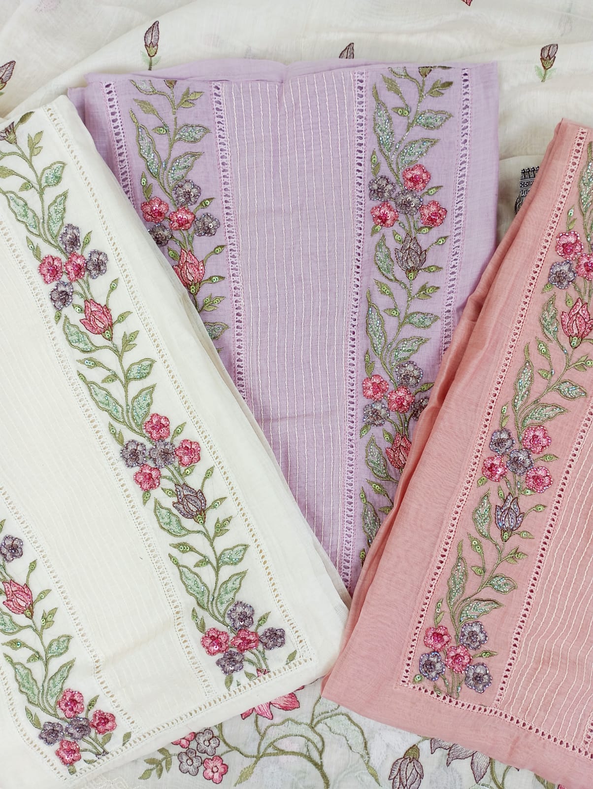 CHANDERI SUIT SET