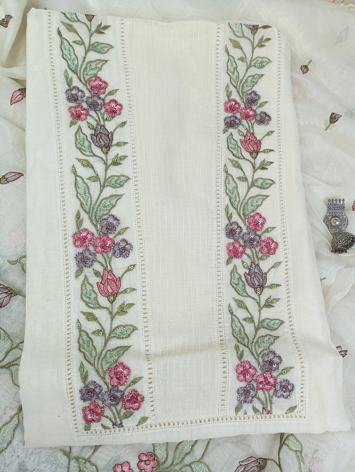 CHANDERI SUIT SET