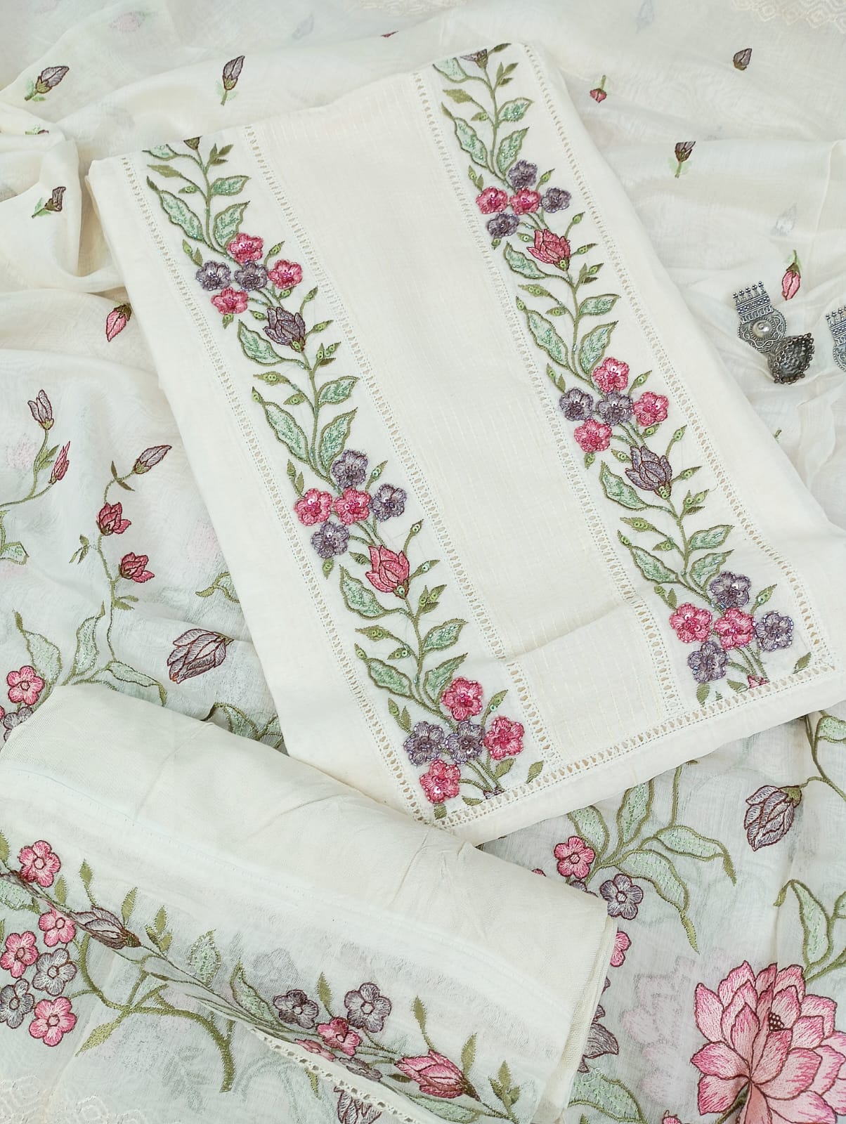 CHANDERI SUIT SET
