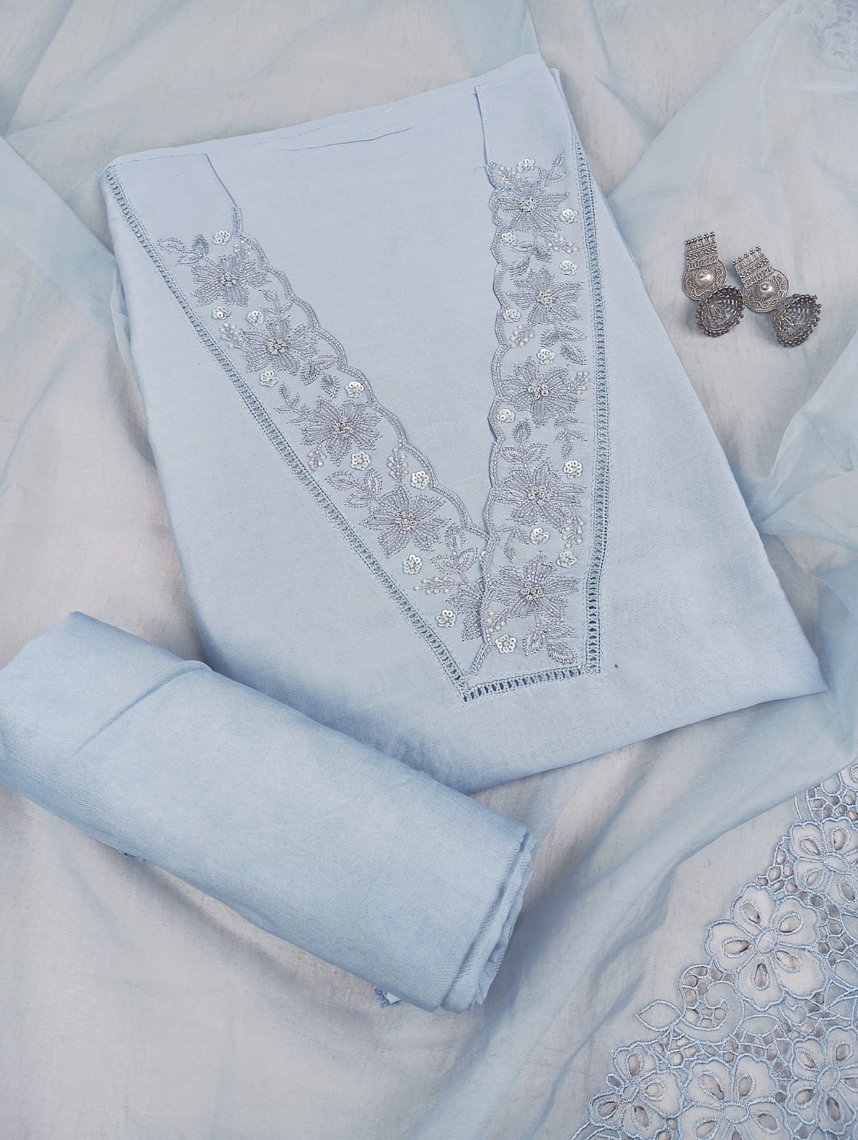CHANDERI SUIT SET
