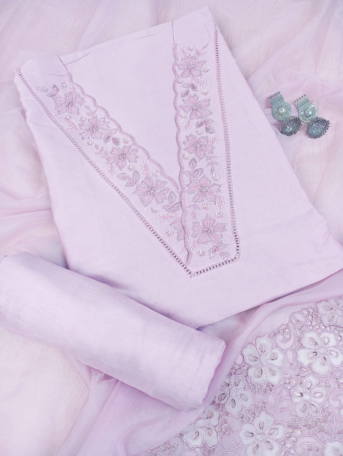 CHANDERI SUIT SET