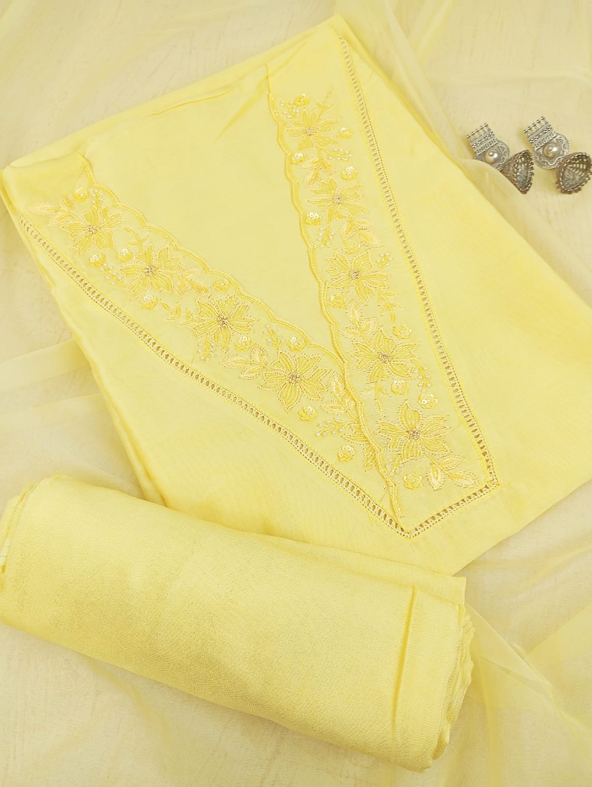 CHANDERI SUIT SET