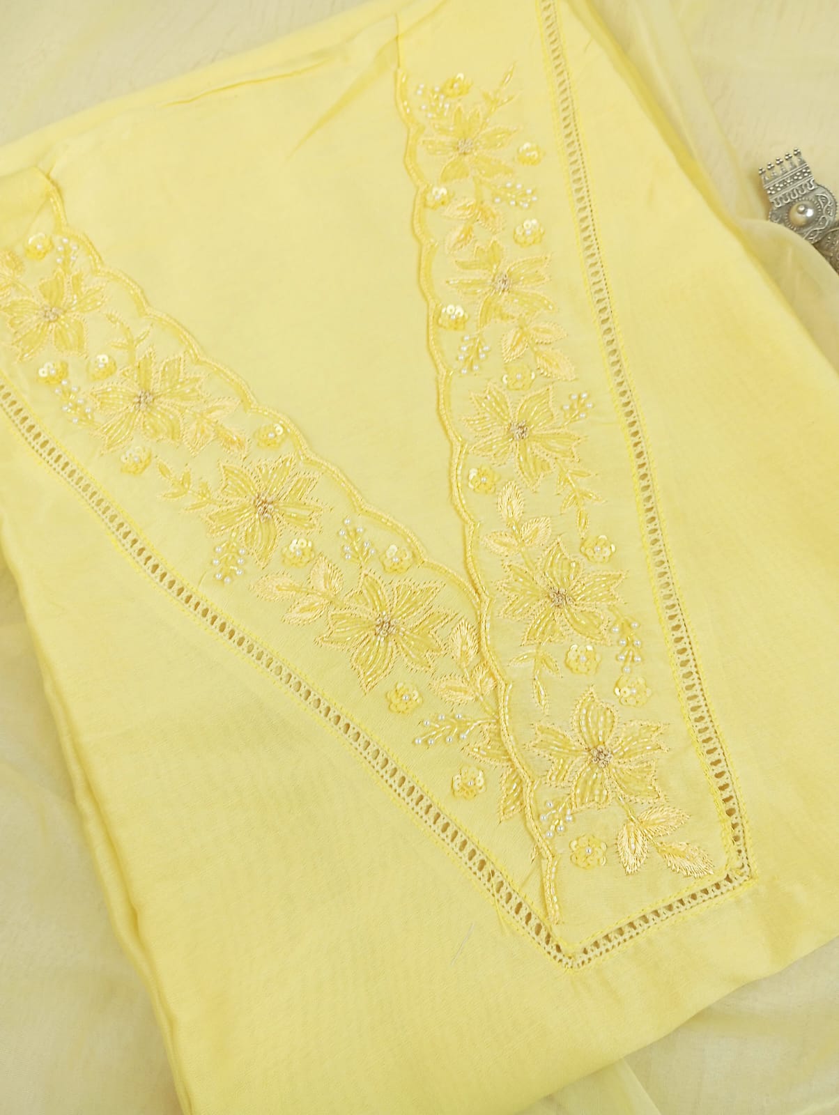 CHANDERI SUIT SET