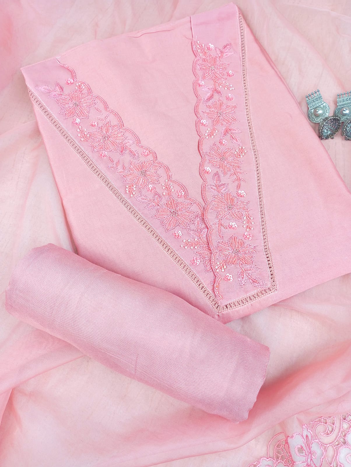 CHANDERI SUIT SET