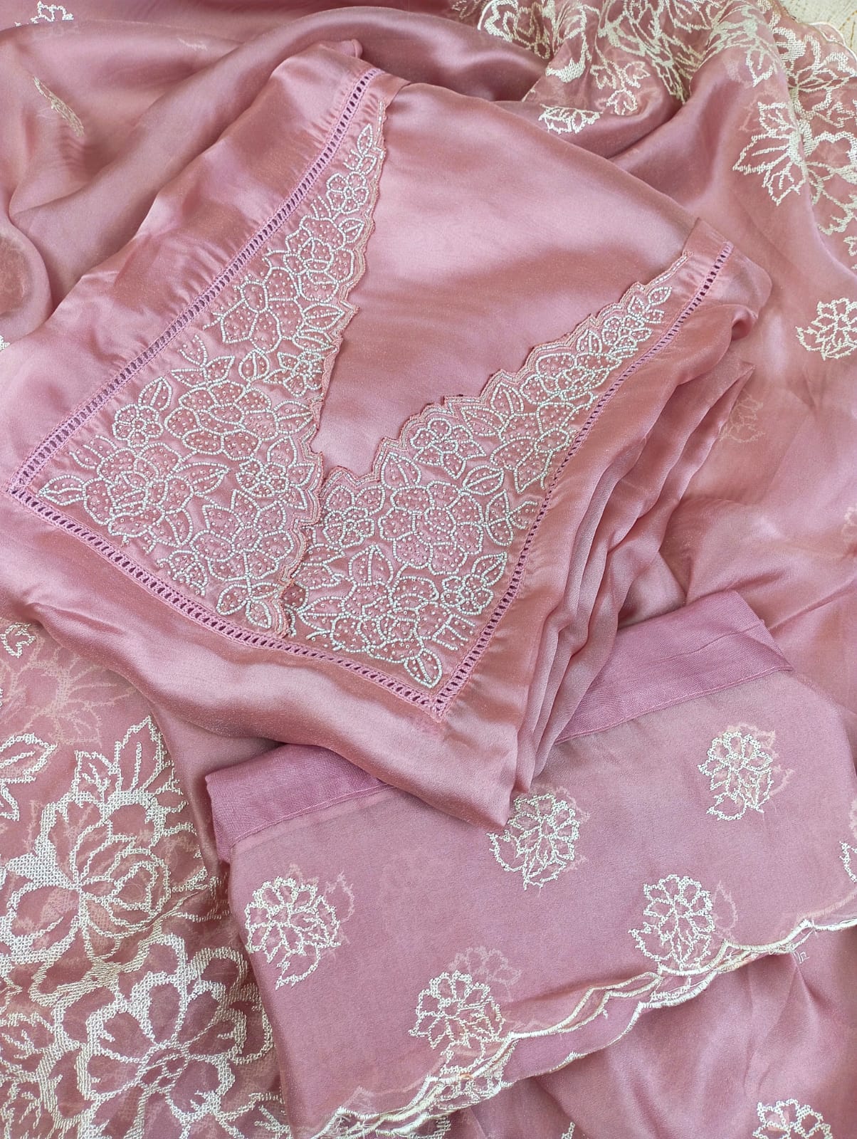 PINK TISSUE SUIT SET