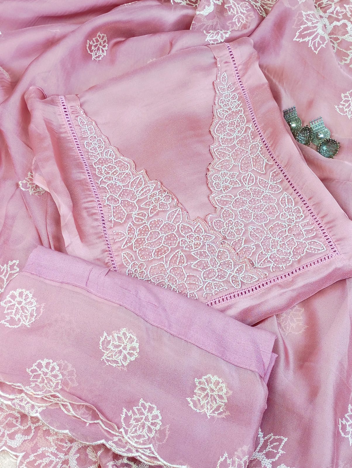 PINK TISSUE SUIT SET