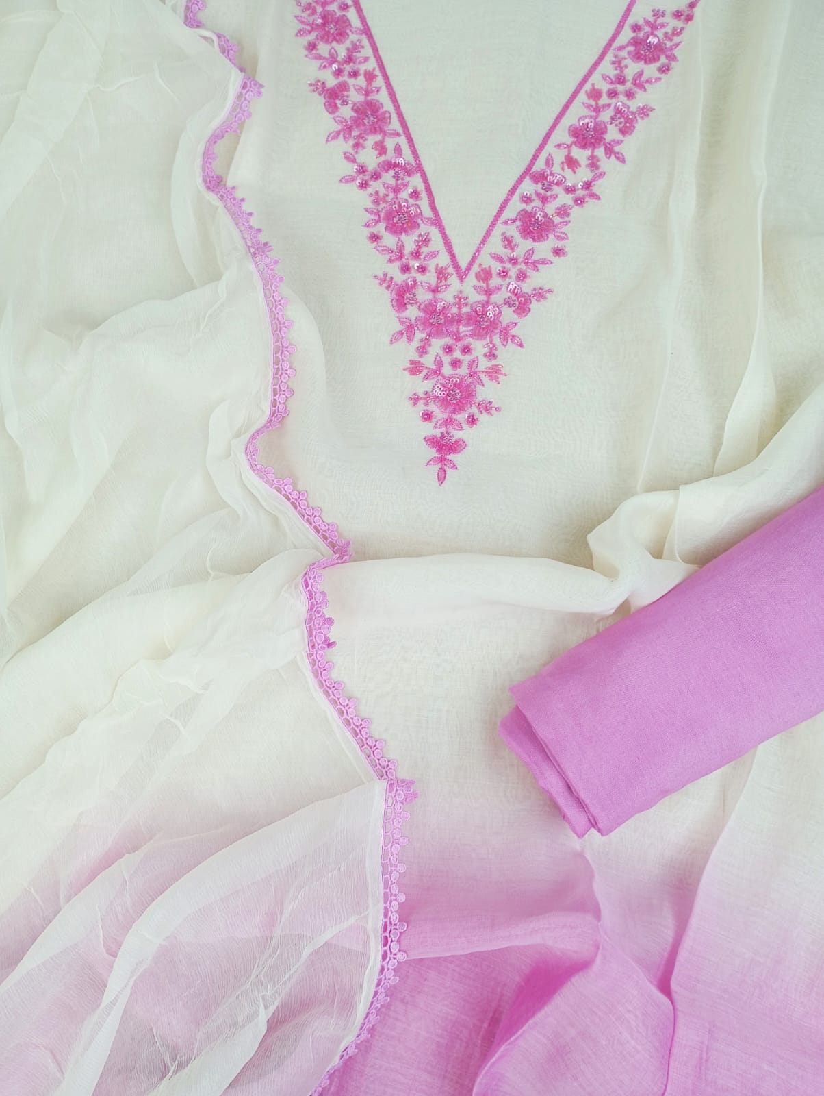 CHANDERI SUIT SET