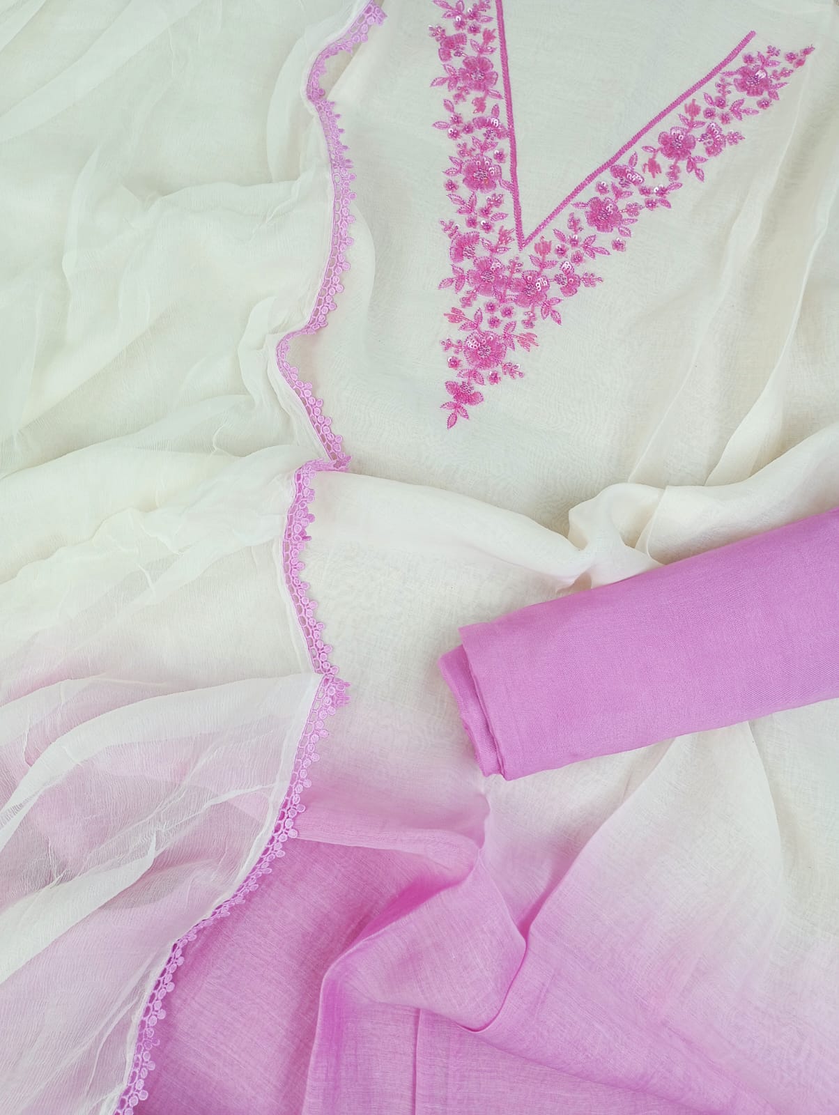 CHANDERI SUIT SET