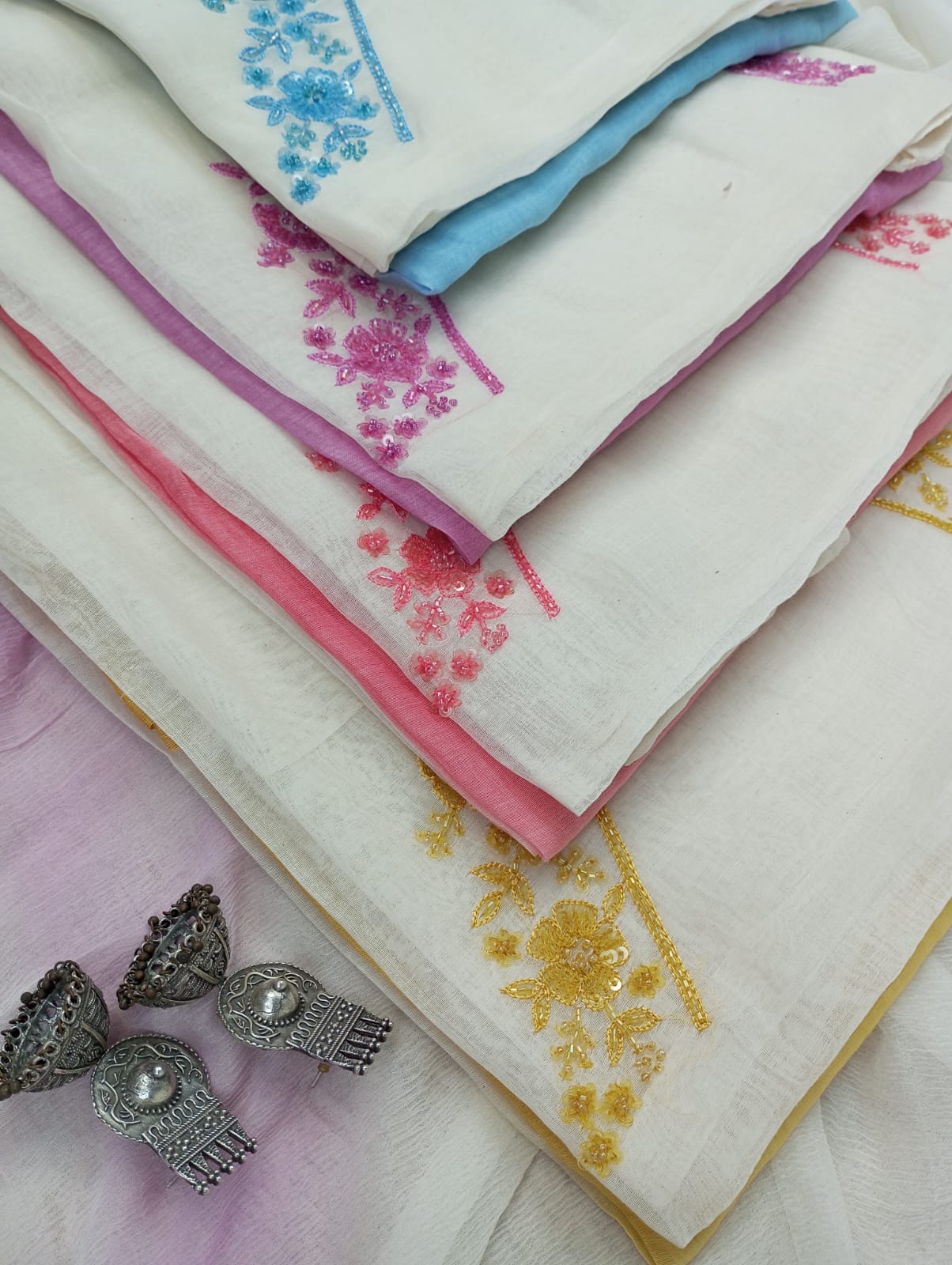 CHANDERI SUIT SET