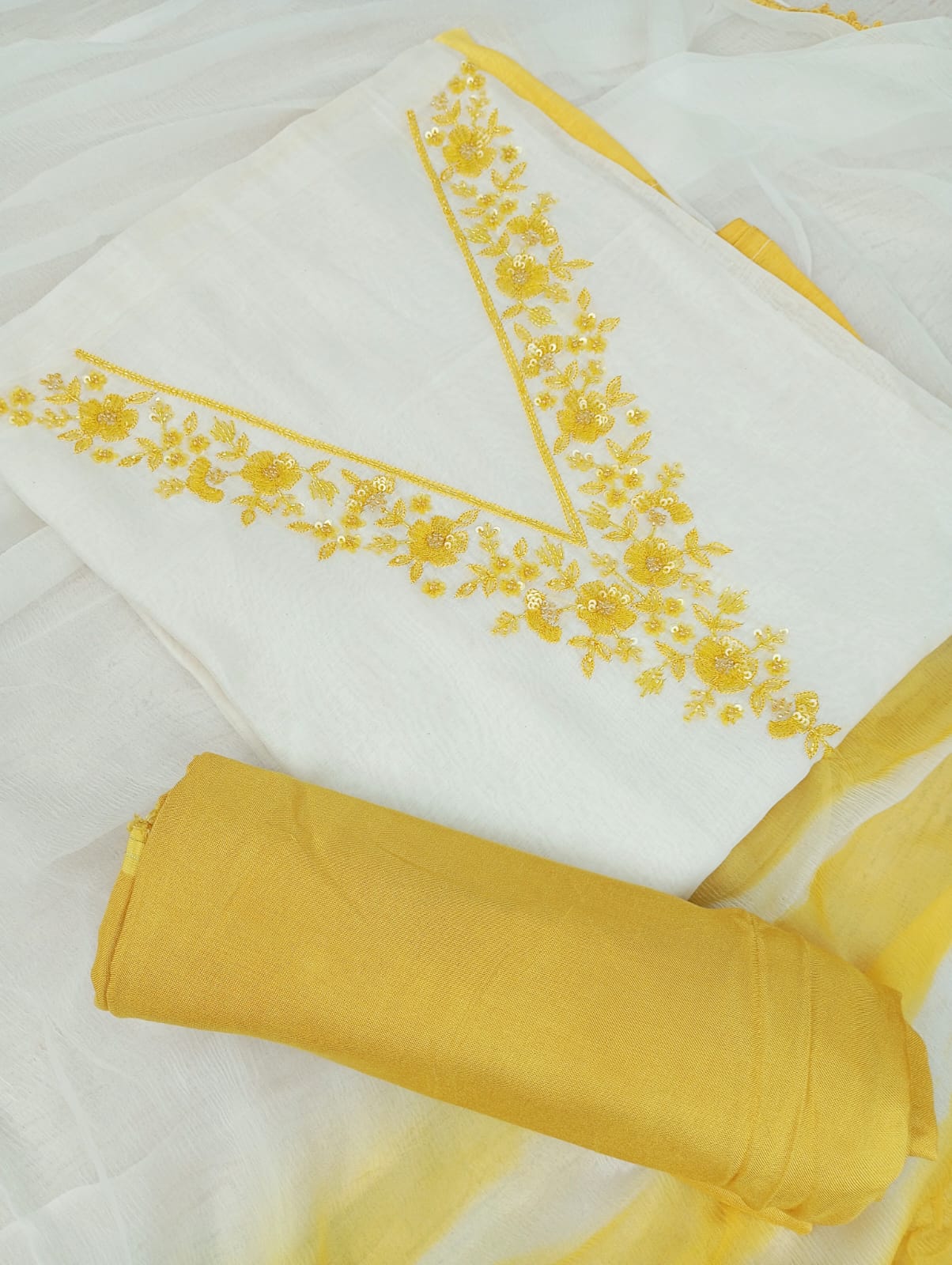CHANDERI SUIT SET