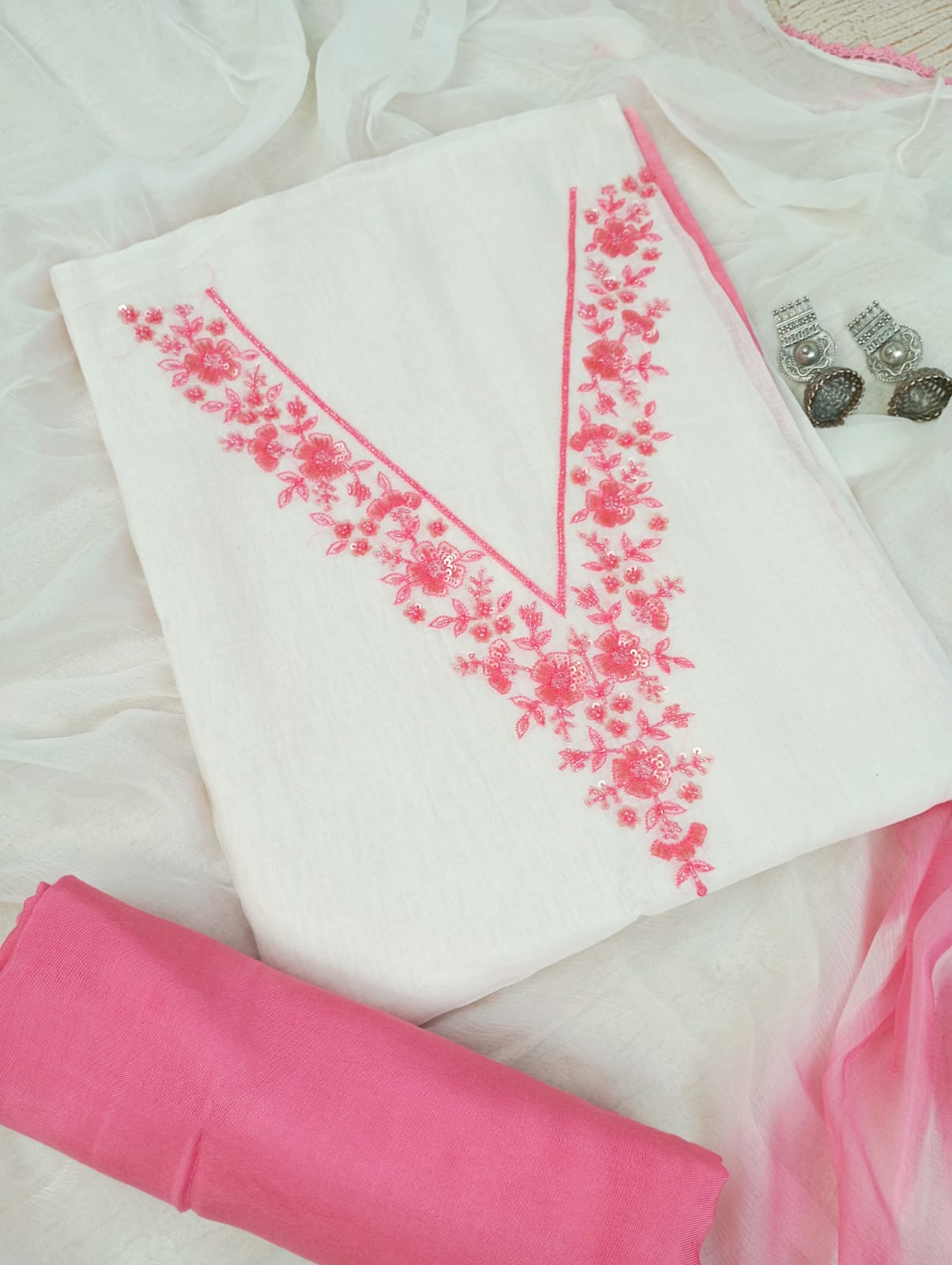 CHANDERI SUIT SET