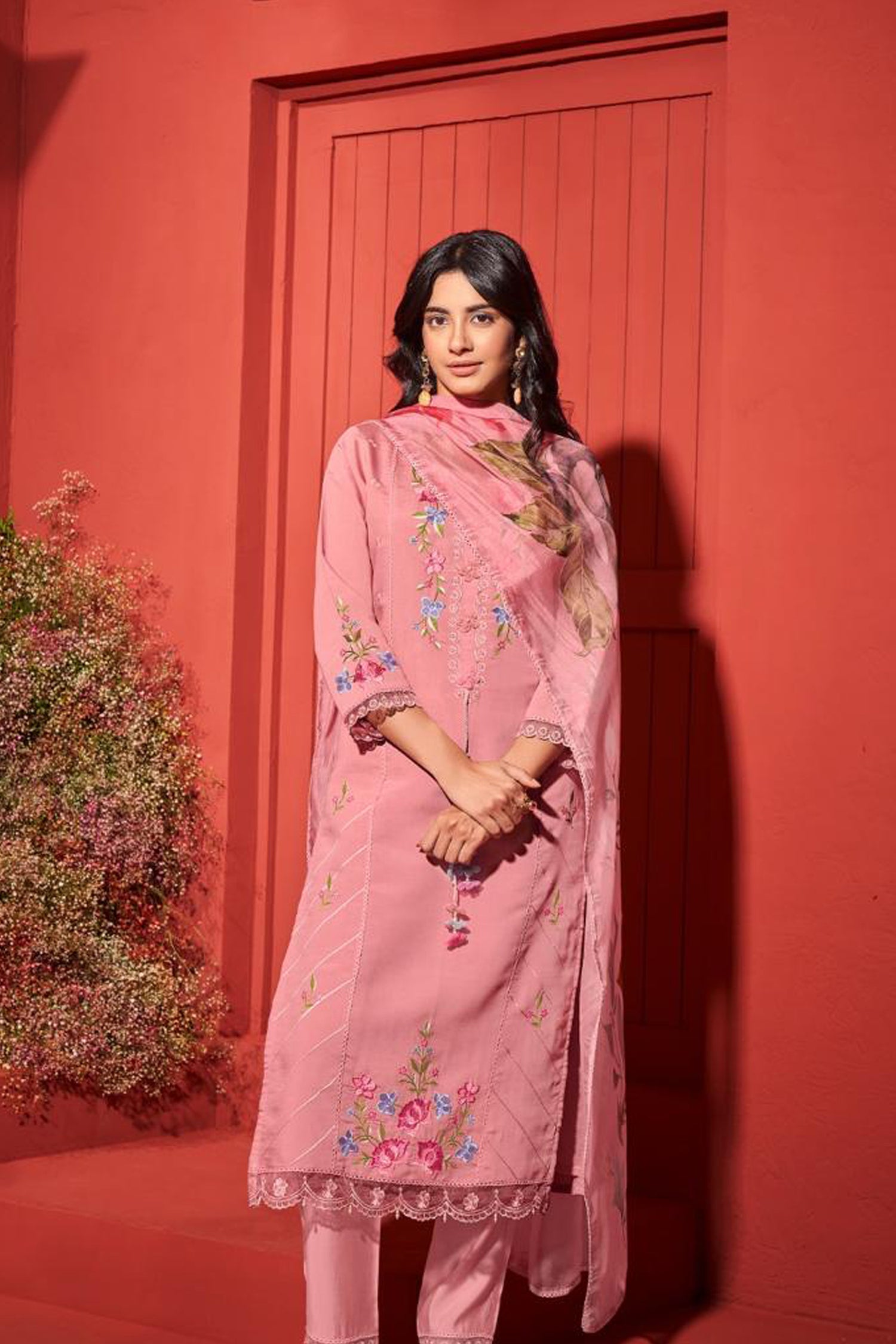 Blush Petal Silk Kurta Set