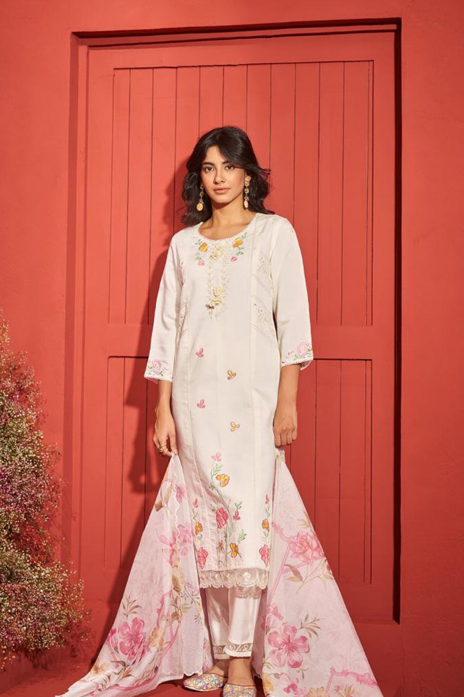 Blossom Mist Silk Kurta Set